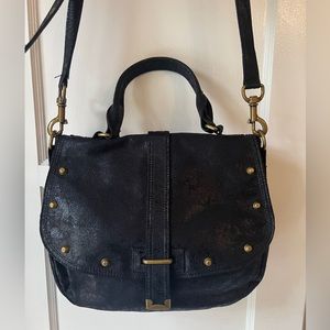 MATT & NAT Vegan black shiny studded crossbody bag
